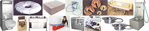 Disinfecting equipment, bedpans, shower beds, chemical disinfection, stainless program, sterilizator, lifting jacks, homecare etc.